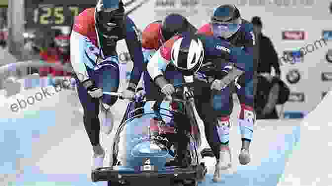 A Bobsleigh Team Racing Down A Track During A Competition Individual Sports Of The Winter Games (Gold Medal Games)