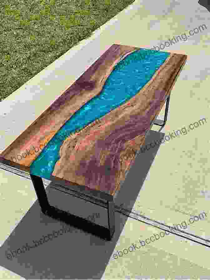 A Breathtaking Resin River Table Featuring A Vibrant Blue Epoxy River Flowing Through A Live Edge Slab Of Wood. Step By Step Instructions To Make A Resin Table Top Resin River Table
