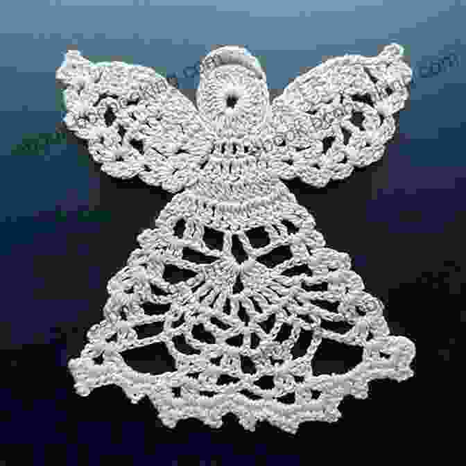 A Close Up Of A Crocheted Christmas Angel Ornament With Intricate Embellishments, Including A Lace Halo, Embroidered Dress, And Sparkling Beads. Christmas Angel Ornament To Crochet Embellish