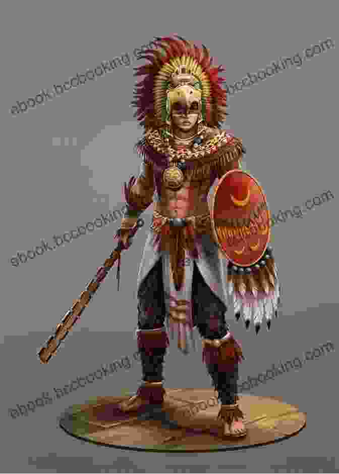 A Fierce Aztec Warrior Clad In Elaborate Armor And Wielding A Macuahuitl Aztecs Vs Spartans (Battle Royale: Lethal Warriors)