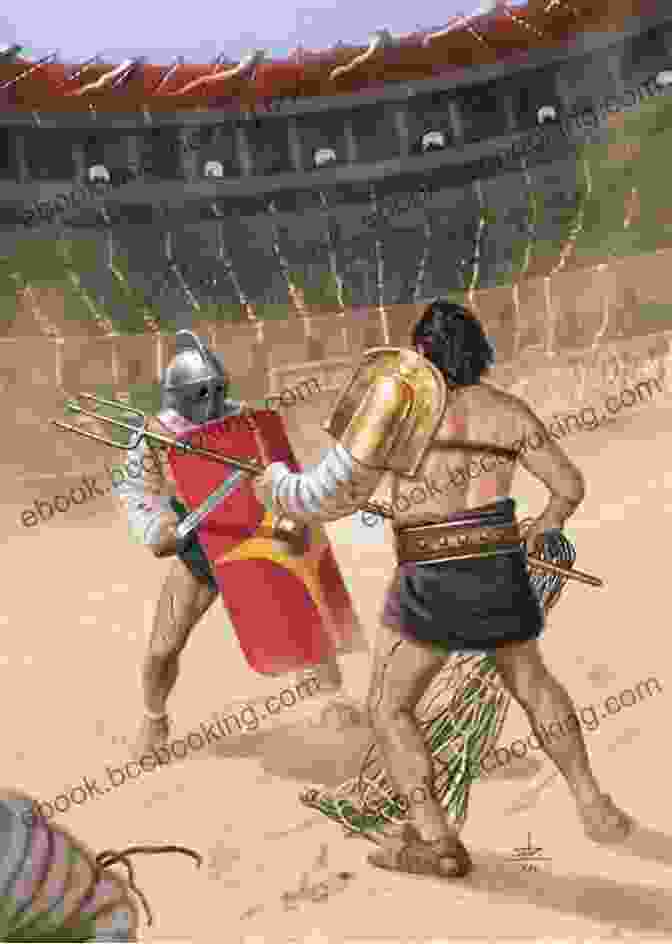 A Gripping Depiction Of Gladiators Engaged In A Fierce Battle Within The Roman Colosseum Ladybird Histories: Romans Ladybird