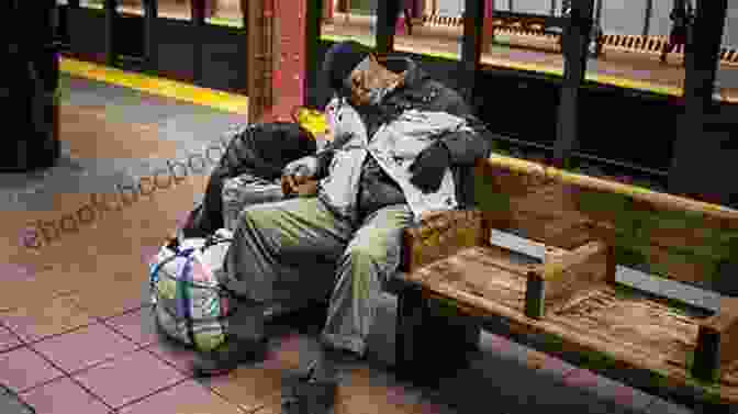 A Homeless Man Sleeping On A Bench In New York City. A Comic Essay About New York City