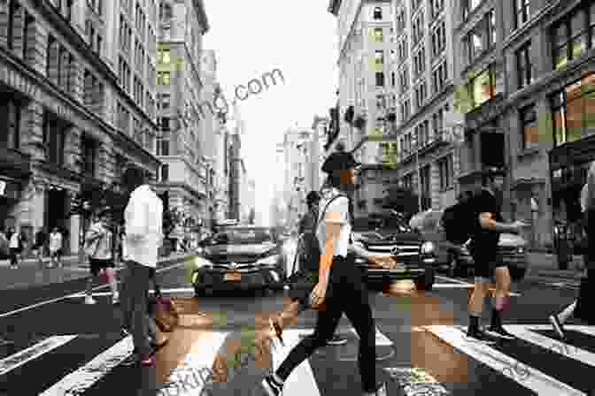 A Person Walking Across A Crowded Street In New York City. A Comic Essay About New York City