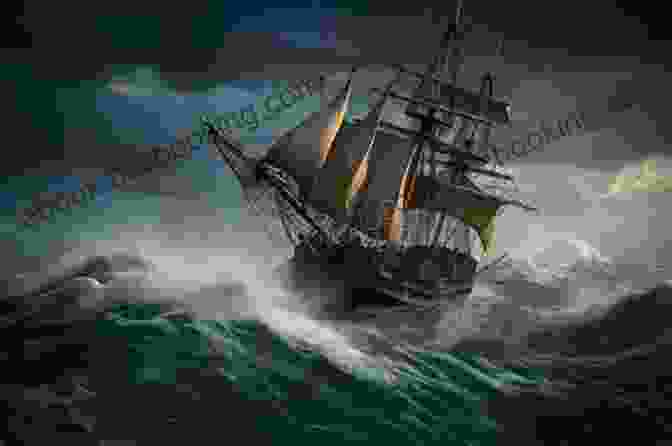 A Pirate Ship Sailing Through A Stormy Sea, Its Sails Billowing In The Wind. The Story Of Pirates Quintessential Classics Illustrated