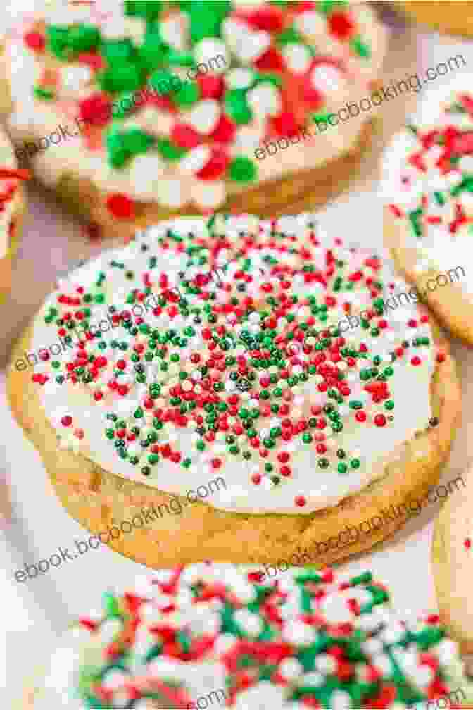 A Plate Of Christmas Cookies Decorated With White Icing And Sprinkles Homemade Christmas Cookbook : Recipes For A Very Merry Christmas Cakes Cookies Candies Breads And More Sweet Desserts