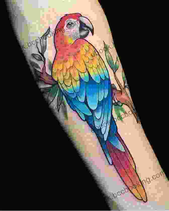 A Stunningly Realistic Parrot Tattoo, Capturing The Intricate Details And Vibrant Colors Of Its Feathered Subject. Tattoo Inspiration Compendium: Parrot Tattoo Designs For Men