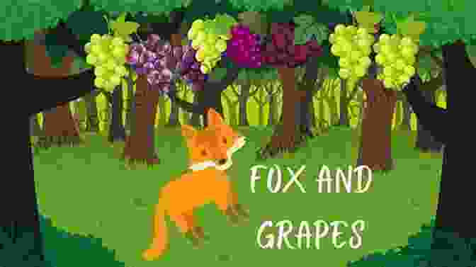 Illustration From The Story 'The Fox And The Grapes,' Depicting A Cunning Fox With A Sly Grin And A Bunch Of Grapes Hanging Above. THIRTY MORE FAMOUS STORIES RETOLD (ILLUSTRATED)