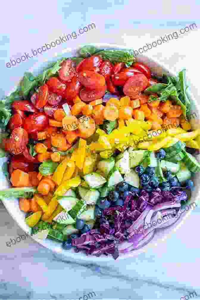 Picture Of A Vibrant Rainbow Salad With Colorful Fruits And Vegetables A Little Cook For A Little Girl