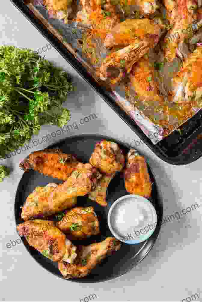 Plate Of Crispy, Golden Brown Keto Chicken Wings On A Kitchen Counter Keto Bread: 50 Quick Easy Low Carb Ketogenic Recipes Including Delicious Breads Bagels Muffins Cakes More
