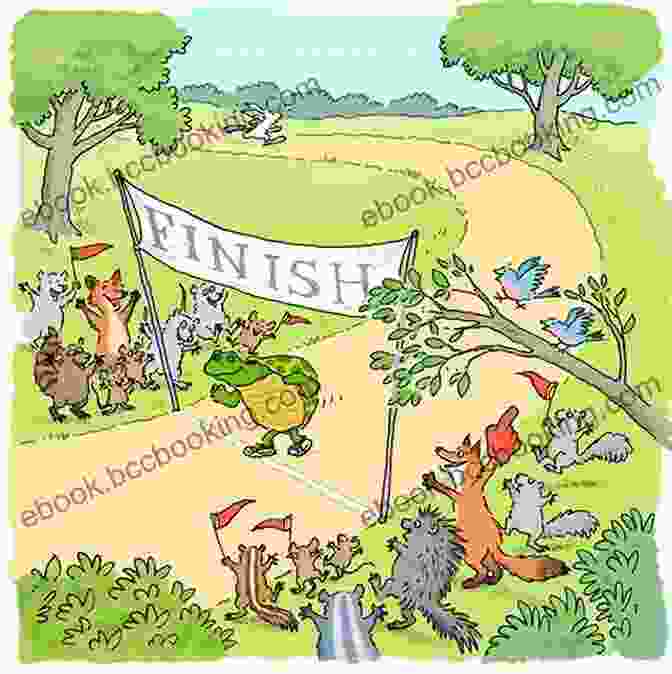 The Tortoise Crossing The Finish Line, With The Hare And Other Animals Cheering Aesop S Fables: The Hare And The Tortoise (Tadpoles Tales 17)